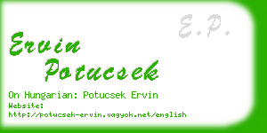 ervin potucsek business card